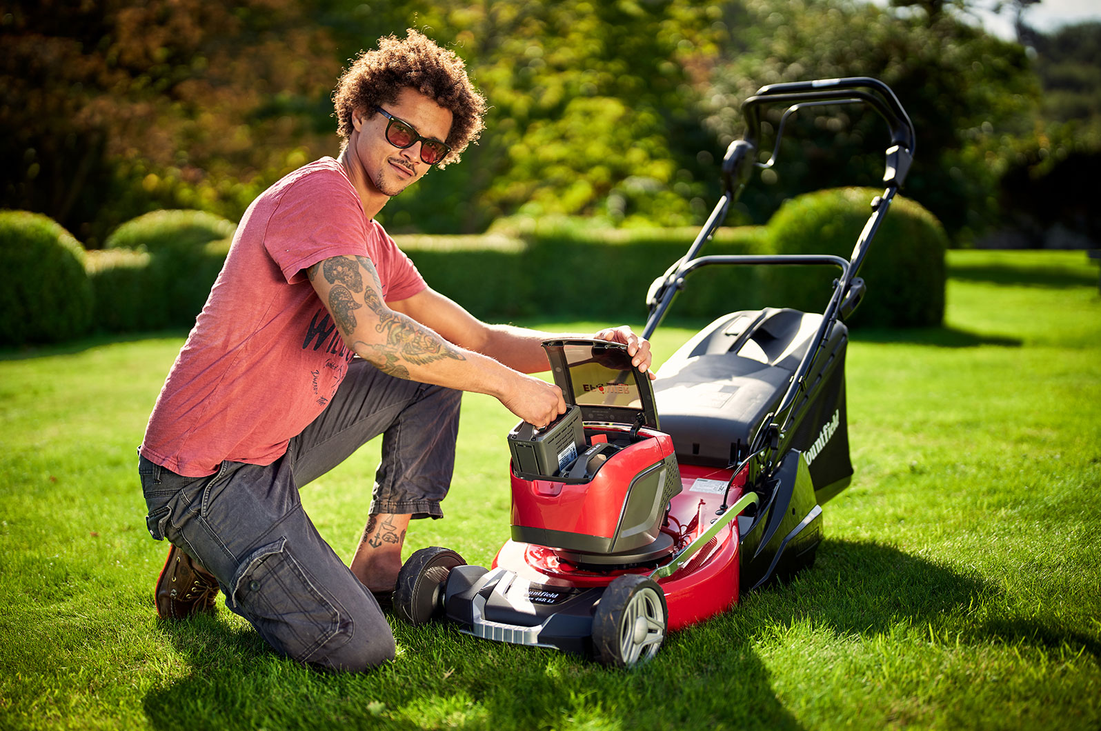 Studio set shot lit to highlight the geometric shapes of the chairs.